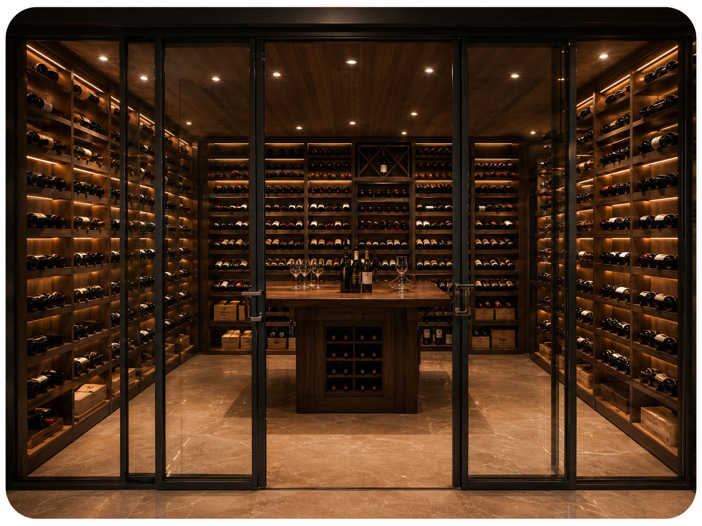 Elegant wine cabinet in a refined interior